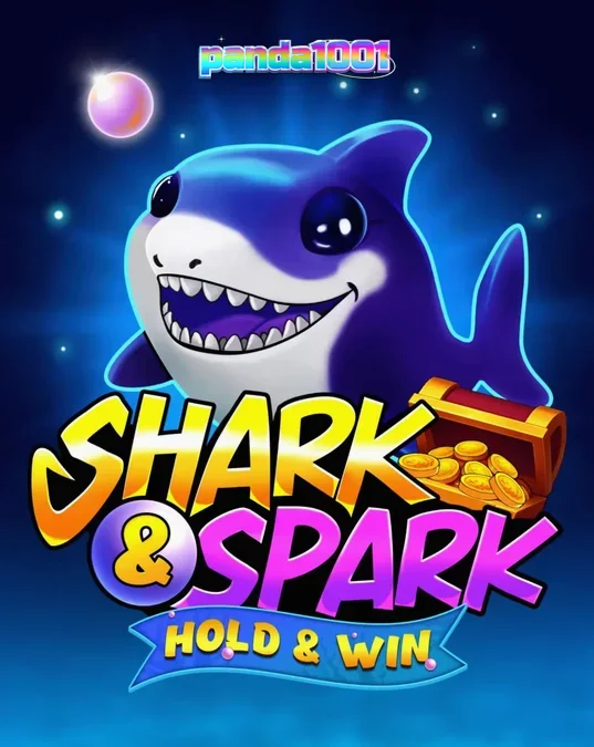 Tampilan visual slot Shark & Spark Hold & Win dengan tema bawah laut yang ceria
